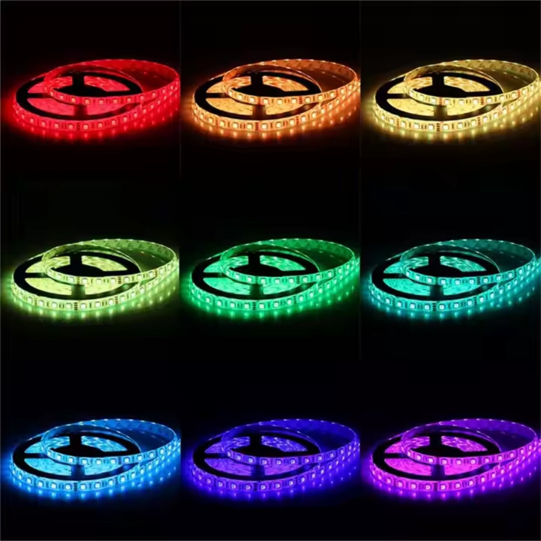 Kit de bandă LED RGB 5050 de 5 m cu telecomandă pentru schimbarea culorilor
