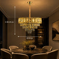 Candelabru Cristal BELVEDERE Eleganza 8xE14, Diametru 50cm, Auriu Lucios, Inaltime Reglabila