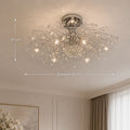 Candelabru Cristal RONDO Vivace, 6x G9, Diametru 50 cm, Argintiu Lucios