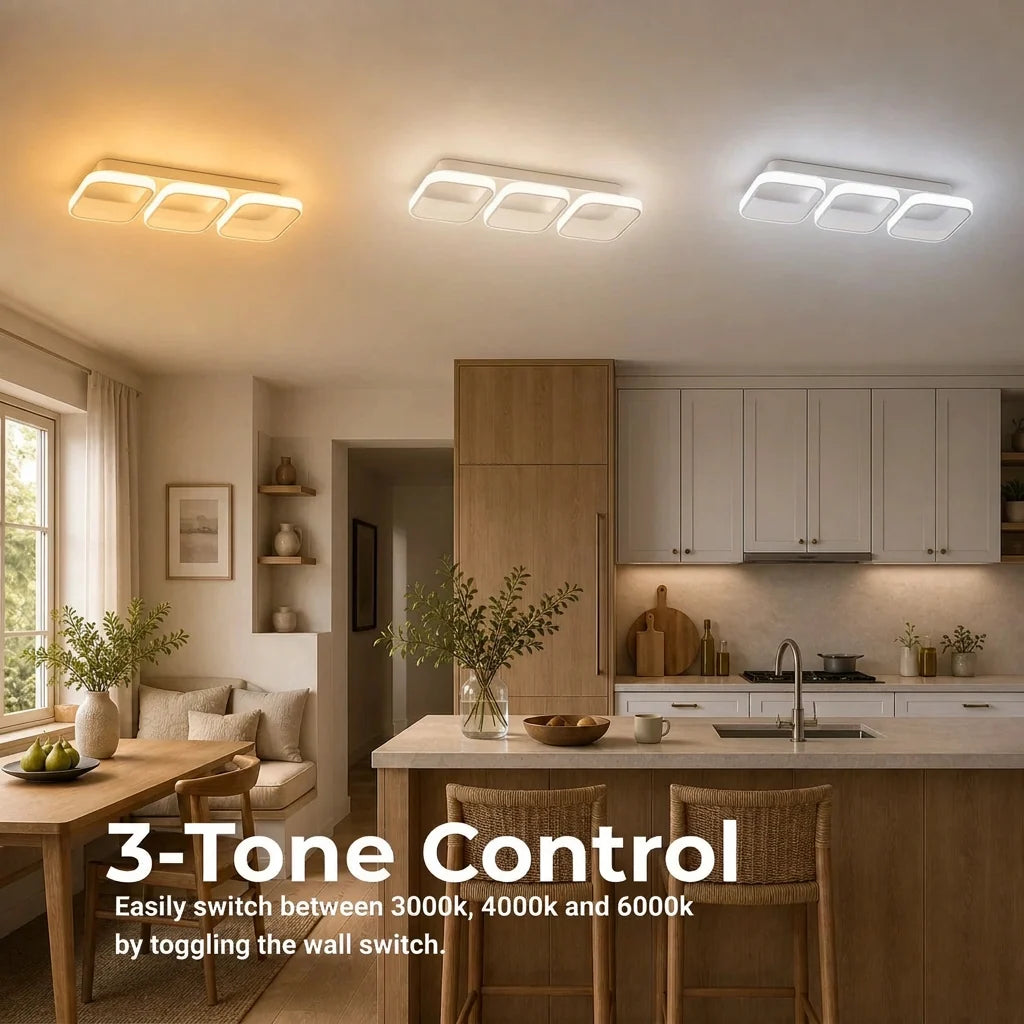 LED luster VERTEX 34 W, 3 štvorce, lineárny, studené/teplé/neuterálne svetlo, biela, imaginea 2