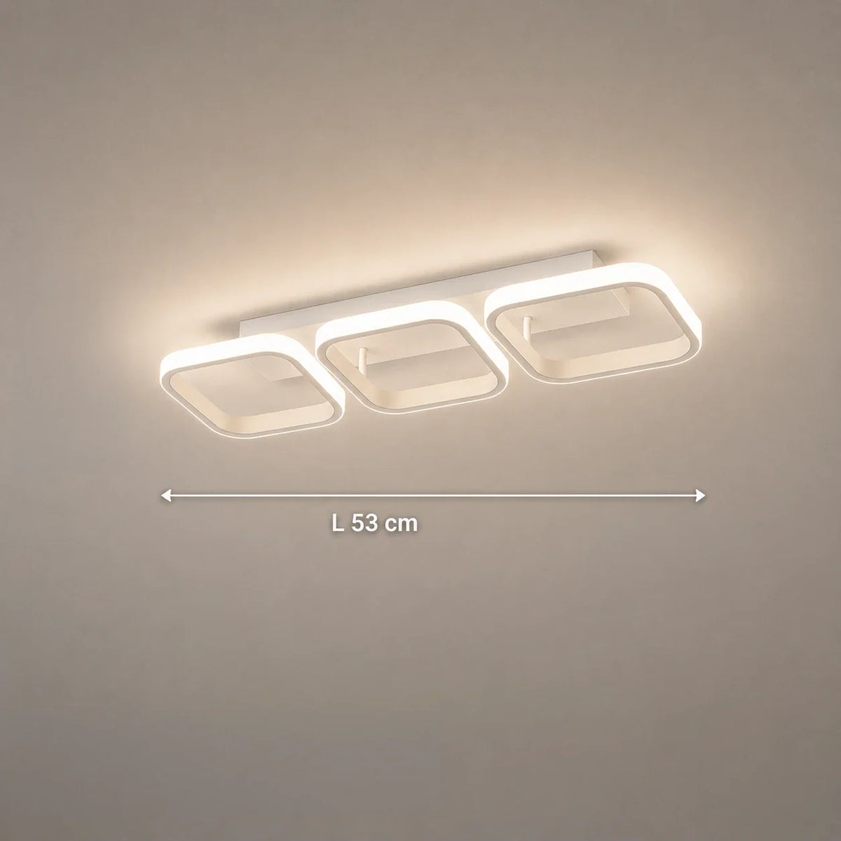 LED luster VERTEX 34 W, 3 štvorce, lineárny, studené/teplé/neuterálne svetlo, biela, imaginea 3