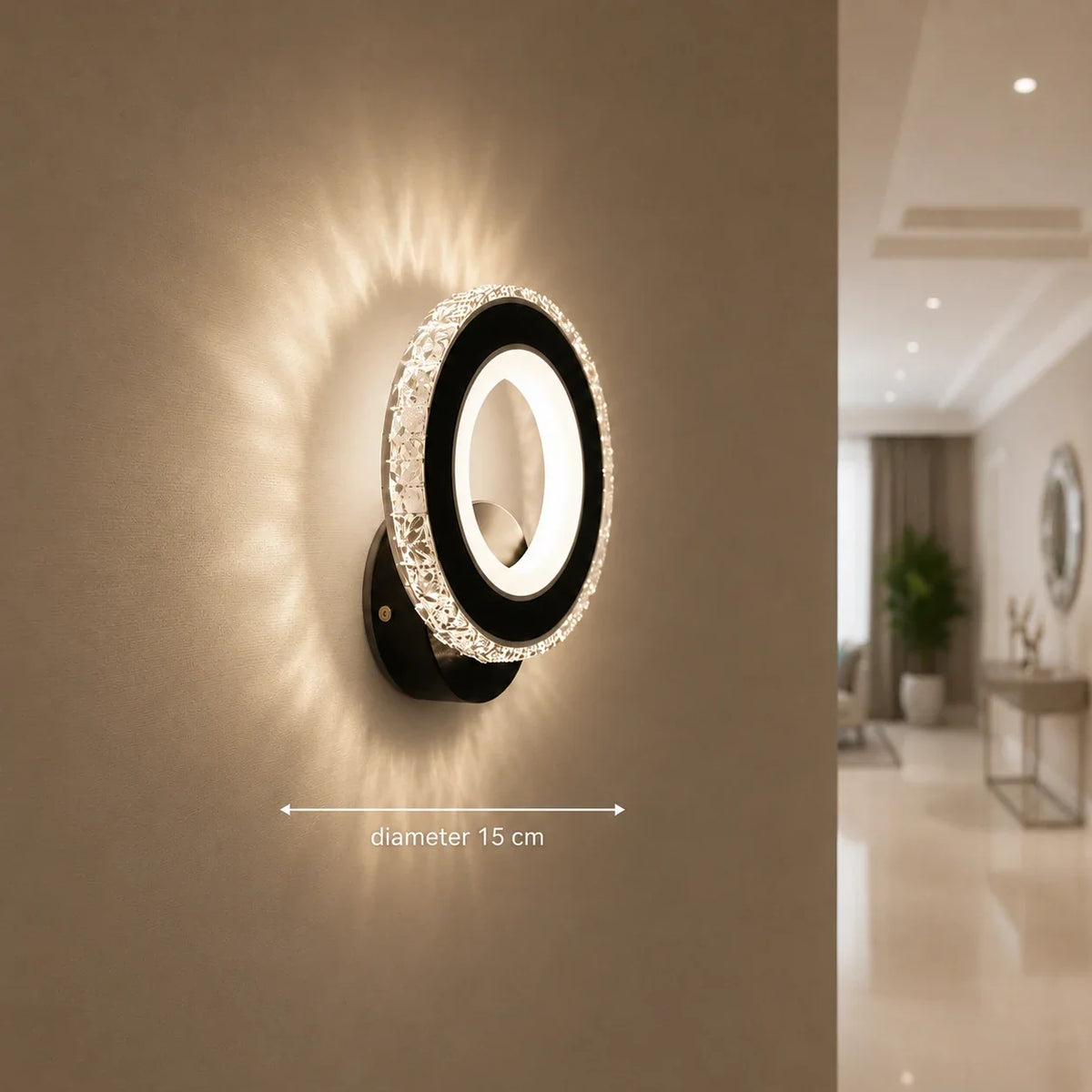 Lustra LED NOVA Rotonda, 16W, Negru & Inox, lumina Calda/Rece/Neutra, imaginea 6