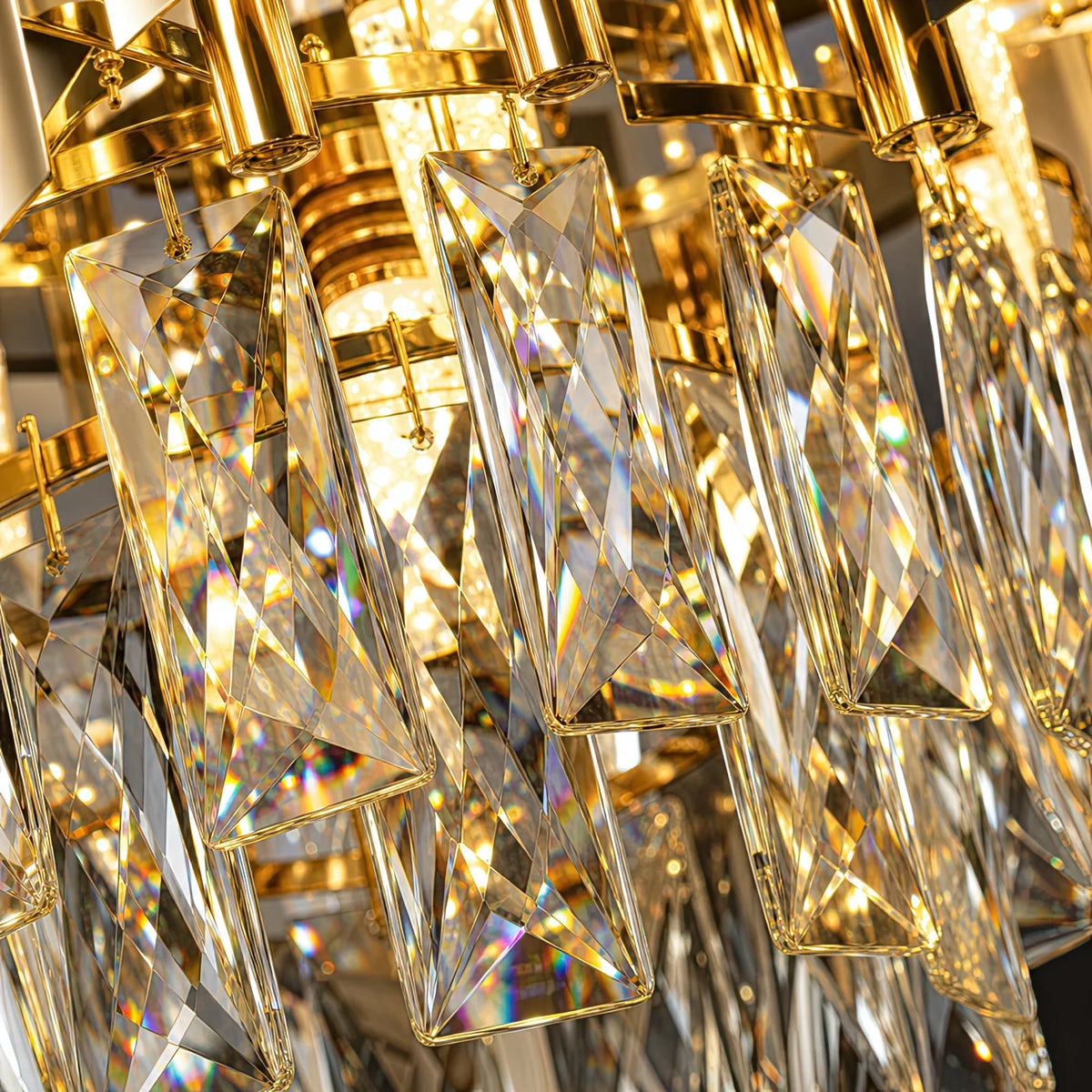 Candelabru Cristal VERSAILLES Nobile 5xE14, Diametru 40cm, Auriu Lucios si Alb, imaginea 3