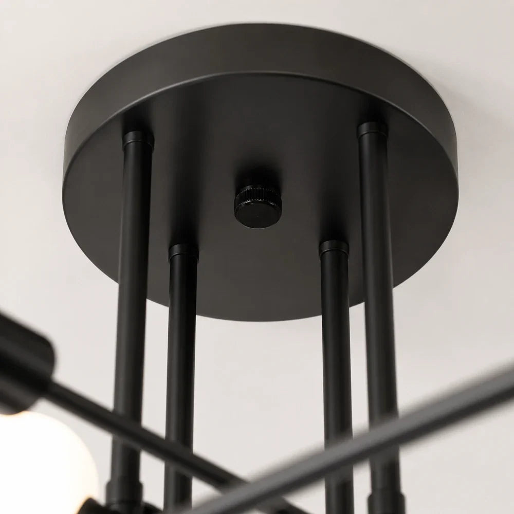 Klasický modernistický luster Octa, 8x E27, Čierny, Moderný dizajn, Kov, Bez tienidla, imaginea 3