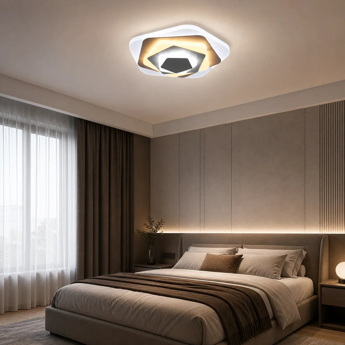 LED Chandelier SIENA 40W, Diameter 23cm, Cool/Warm/Neutral light, White, imaginea 5