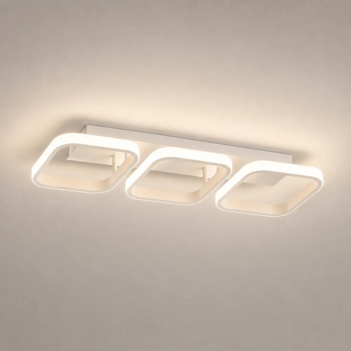 LED luster VERTEX 34 W, 3 štvorce, lineárny, studené/teplé/neuterálne svetlo, biela, imaginea 1