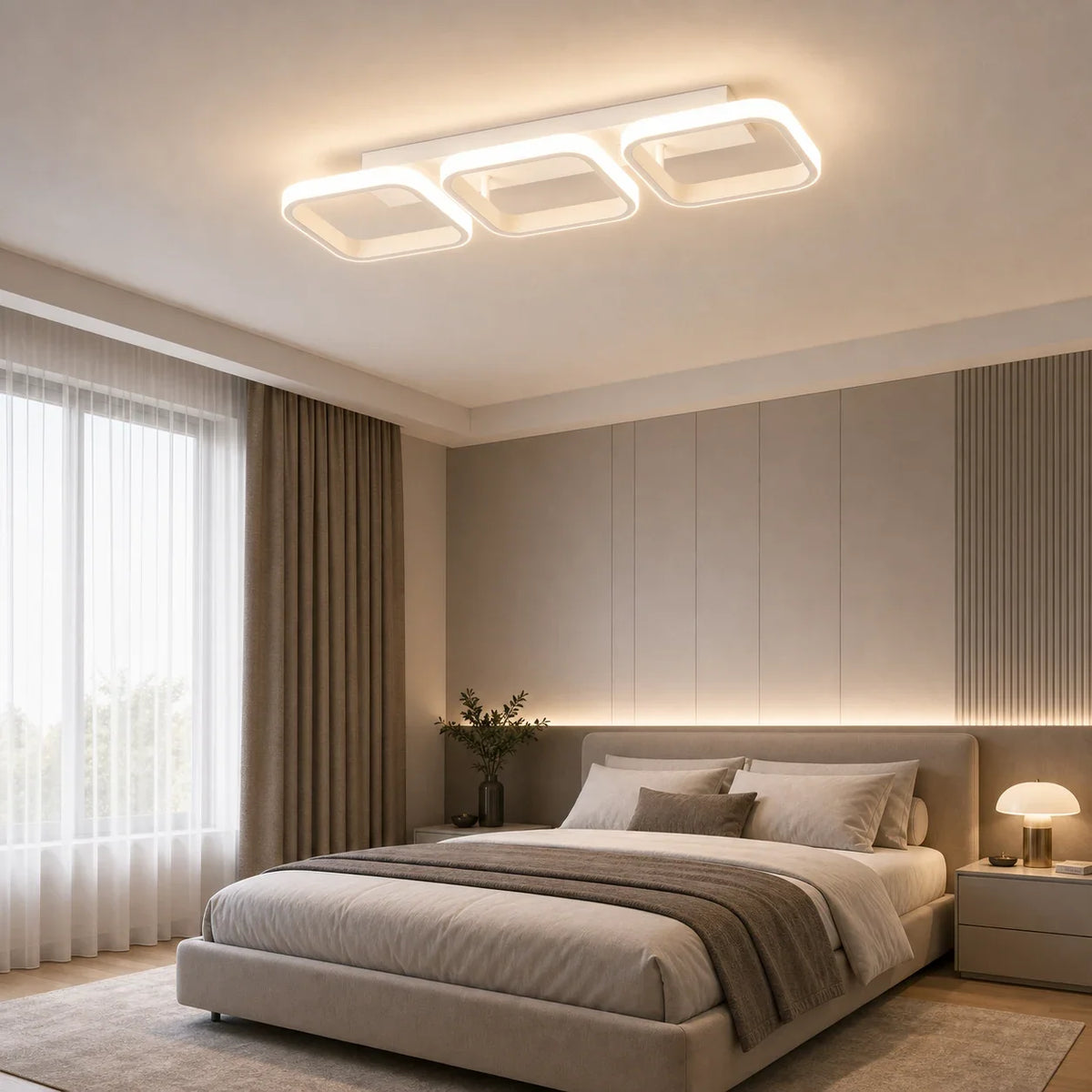 LED luster VERTEX 34 W, 3 štvorce, lineárny, studené/teplé/neuterálne svetlo, biela, imaginea 5