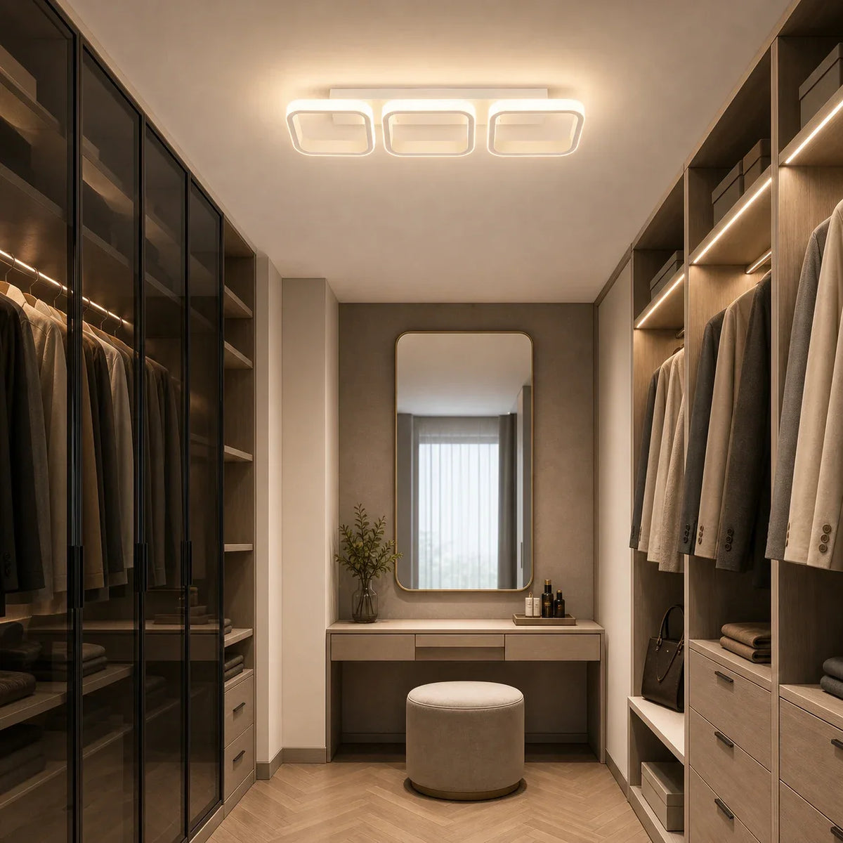 LED luster VERTEX 34 W, 3 štvorce, lineárny, studené/teplé/neuterálne svetlo, biela, imaginea 6