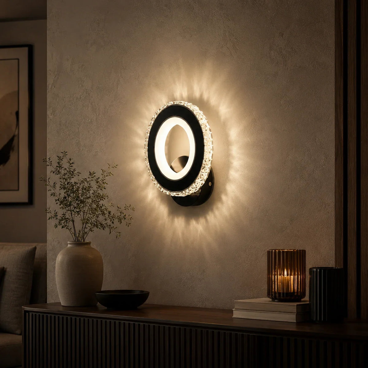 Lustra LED NOVA Rotonda, 16W, Negru & Inox, lumina Calda/Rece/Neutra, imaginea 12