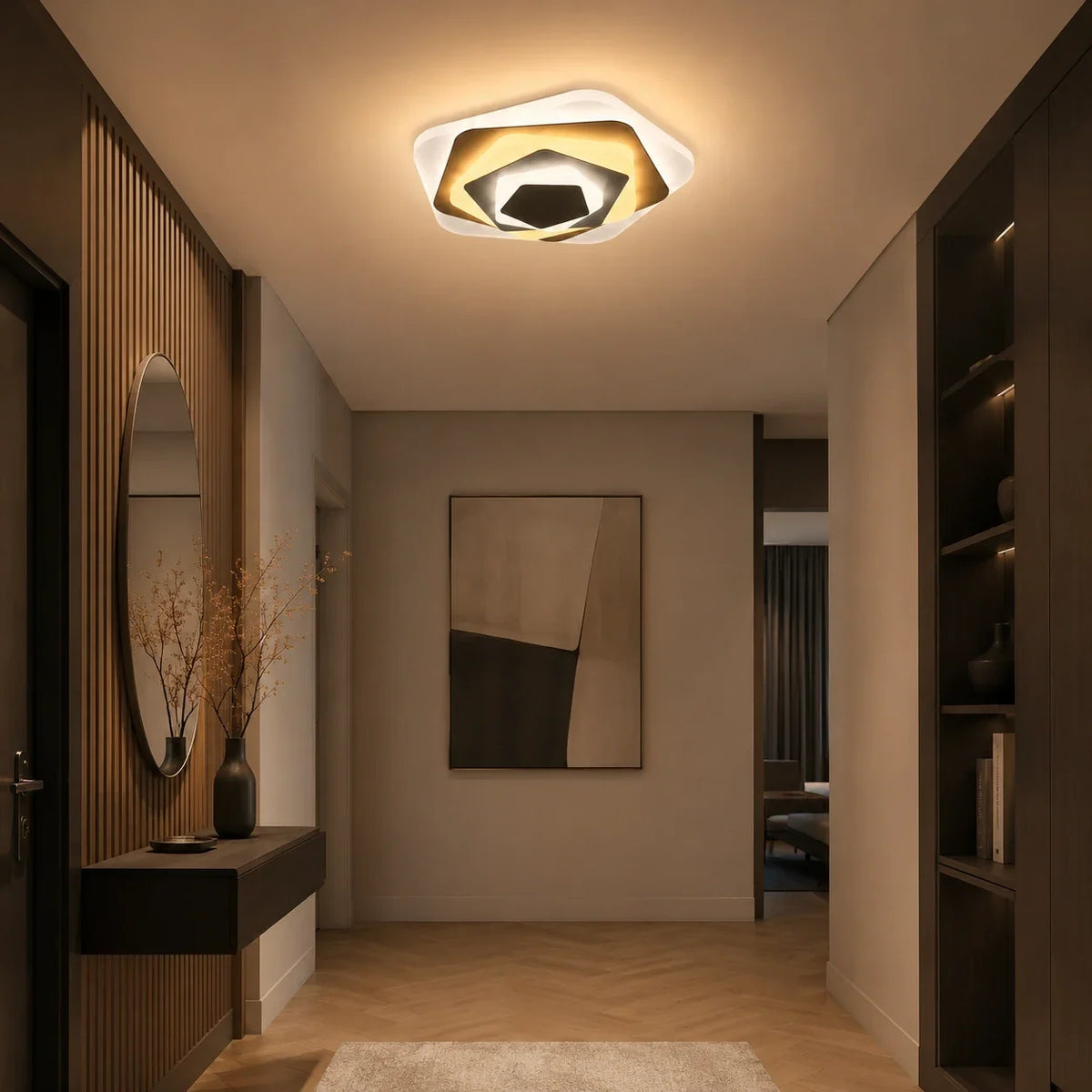 LED Chandelier SIENA 40W, Diameter 23cm, Cool/Warm/Neutral light, White, imaginea 11