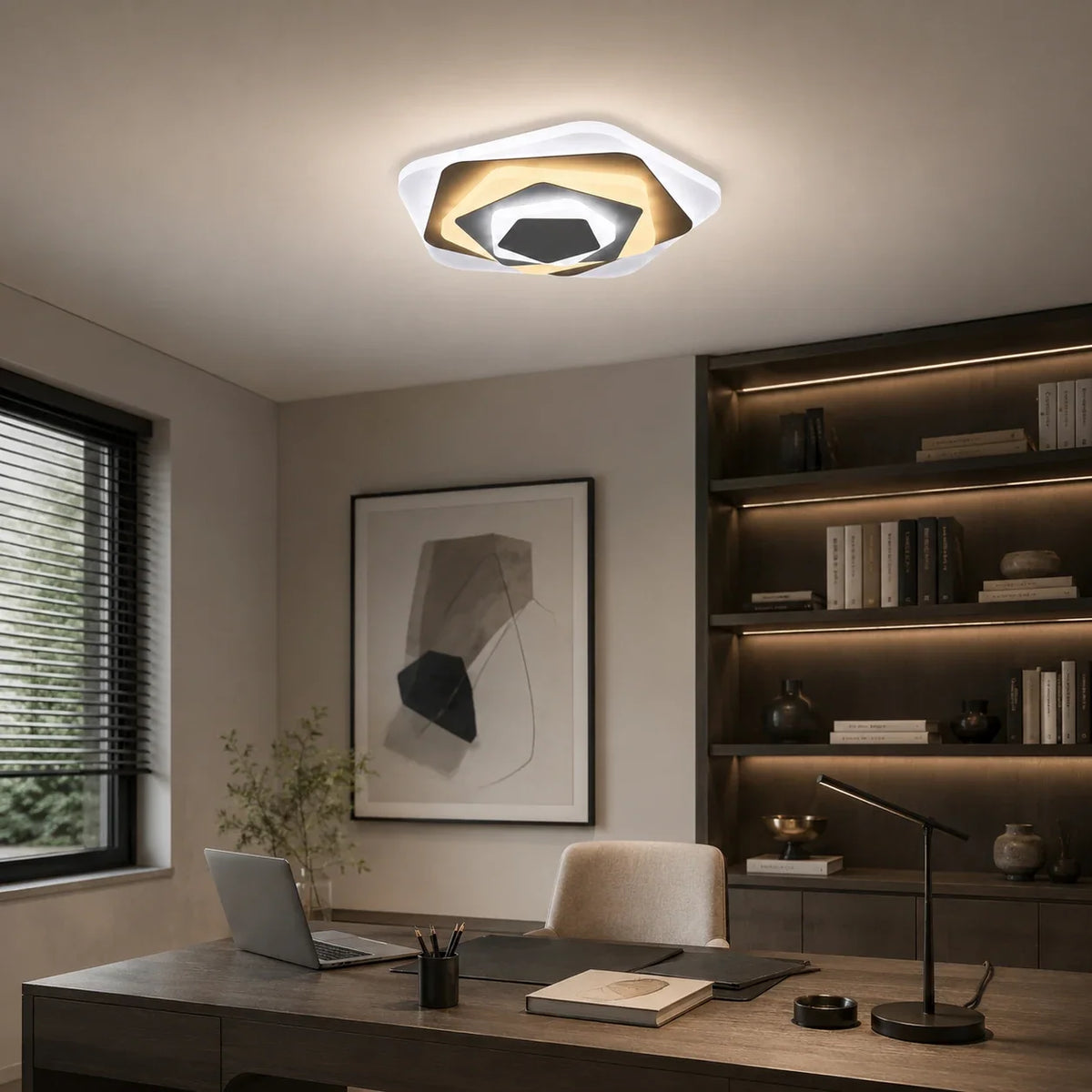 LED Chandelier SIENA 40W, Diameter 23cm, Cool/Warm/Neutral light, White, imaginea 12