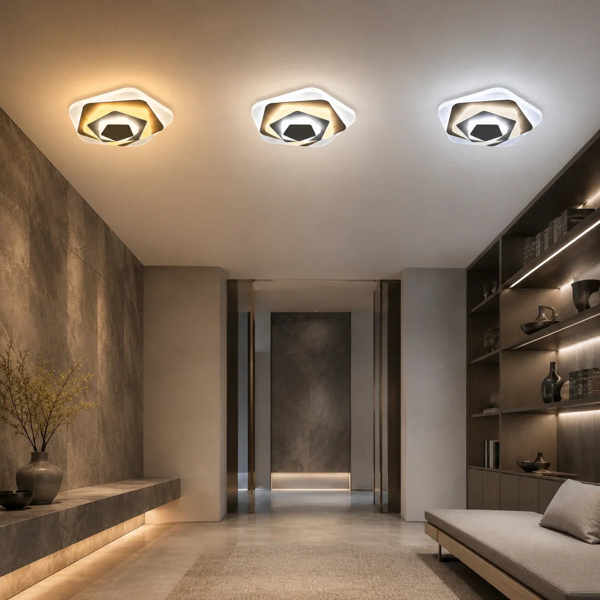 LED Chandelier SIENA 40W, Diameter 23cm, Cool/Warm/Neutral light, White, imaginea 13