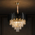 Candelabru Cristal BLOIS Eleganza 8xE14, Diametru 50cm, Negru, Inaltime Reglabila