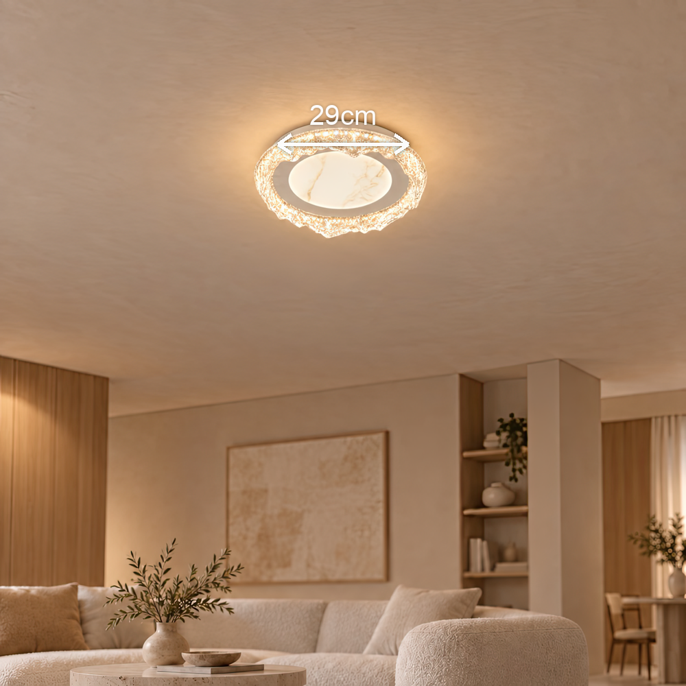Lustra LED DAIRA Petito, 50W, Diametru 29cm, Lumina Calda/Neutra/Rece, Alb