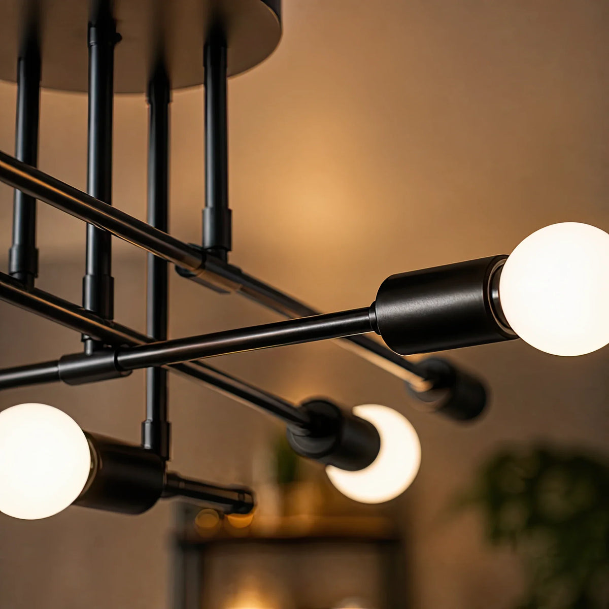 Klasický modernistický luster Octa, 8x E27, Čierny, Moderný dizajn, Kov, Bez tienidla, imaginea 8
