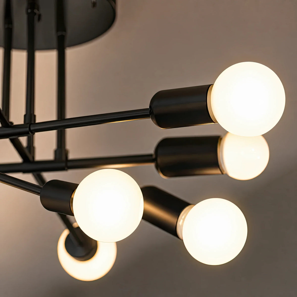 Klasický modernistický luster Octa, 8x E27, Čierny, Moderný dizajn, Kov, Bez tienidla, imaginea 9