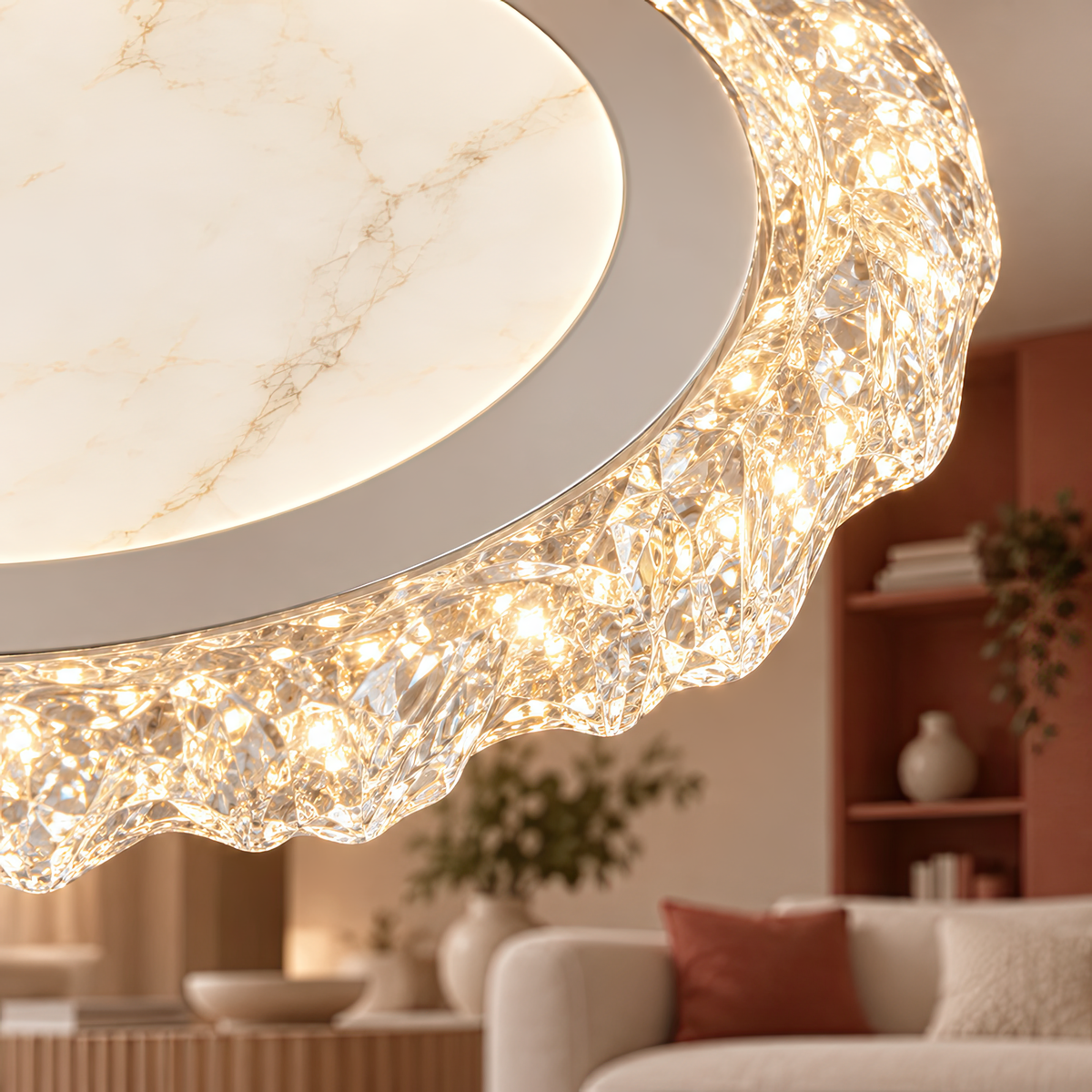 Lustra LED DAIRA Petito, 50W, Diametru 29cm, Lumina Calda/Neutra/Rece, Alb
