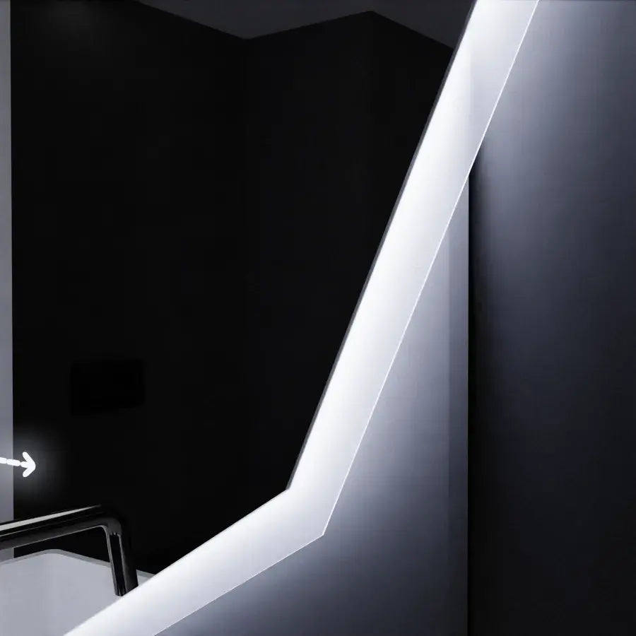 70cm LED Mirror, POLIGON Motion SensorGlow Marcello, Defogger System, Clock & Thermometer, Dimmable 084, imaginea 2