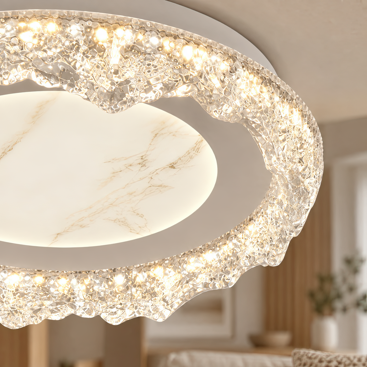Lustra LED DAIRA Petito, 50W, Diametru 29cm, Lumina Calda/Neutra/Rece, Alb