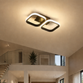 LED Chandelier VERTEX 21W, 2 Squares, Linear, Cool/Warm/Neutral Light, Black