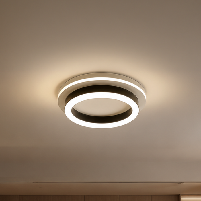 Lustra LED MODERNA 25W, Diametru 20cm, Rotunda, lumina Rece/Calda/Neutra, Negru, imaginea 1