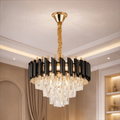 VERSAILLES Nobile Crystal Chandelier 5xE14, Diameter 40cm, Glossy Gold and Black