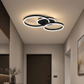 Lustra LED cu telecomanda RINOVA 66W, 2 Cercuri, lumina Rece/Calda/Neutra, Dimabila, Negru