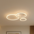 Lustra LED cu telecomanda BETTY 40W, 3 Cercuri, lumina Rece/Calda/Neutra, Dimabila, Alb, Metal si Acril