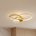 LED luster s diaľkovým ovládačom KILLIAN 80W, 4 kruhy, studené/teplé/neutrálne svetlo, stmívateľný, zlatý