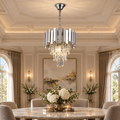 Candelabru Cristal BLOIS Petito 3xE14, Diametru 30cm, Argintiu, Inaltime Reglabila