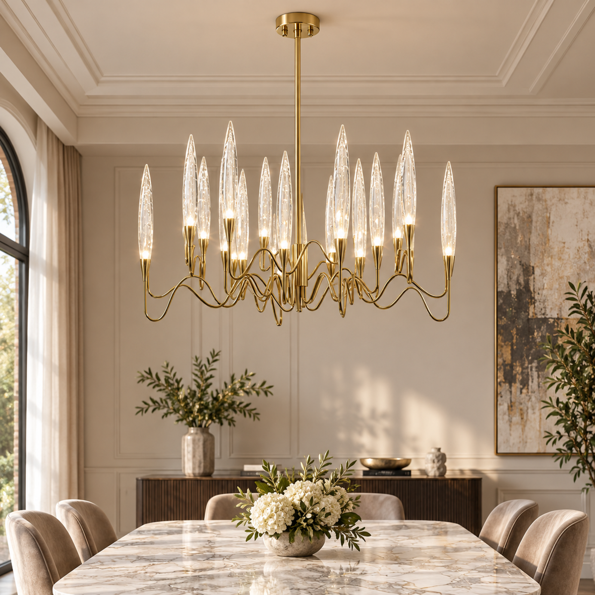 Candelabru Cristal Delta 12XG4 Auriu
