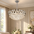 Candelabru Cristal CC5122/500CR 9x E14, Diametru 50cm, Crom Lucios, Inaltime Reglabila