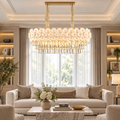Candelabru Cristal PETAL Regalis 12xE14, 80x30 cm, Auriu, Inaltime Reglabila, Metal si Cristal