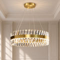 Candelabru LED CASERTA Nobile cu Telecomandă, 41W, Dimabil, Diametru 40cm, Auriu