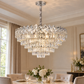 Candelabru Cristal WINDSOR Supremo 10xE14, Diametru 80cm, Crom Lucios, Inaltime Reglabila