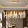 Candelabru Cristal ARBUS Regalis, 120x40cm, 12xE14, Auriu, Metal si Cristal