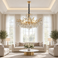 Candelabru Cristal REINA Regalis, 8xE14, D80cm, Auriu, Metal si Cristal