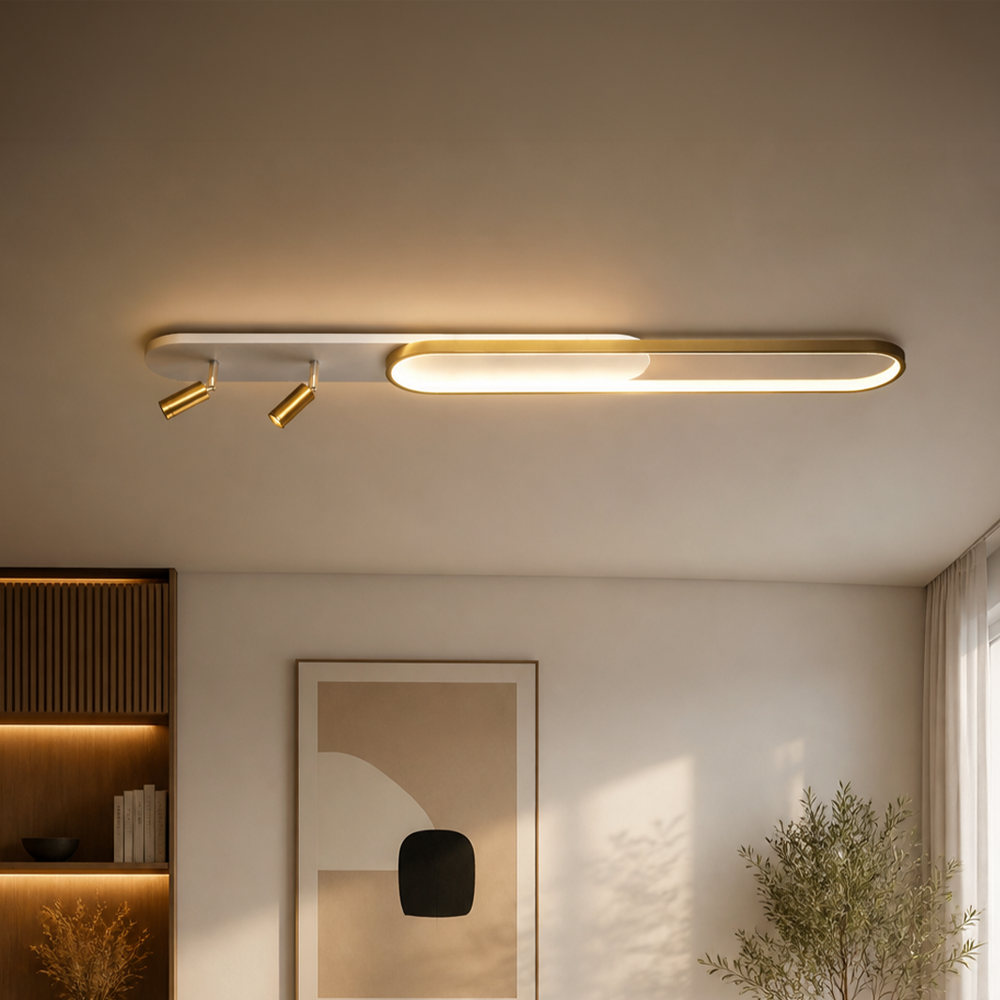 LED lustr Nastaviteľný FISSO Camilla, 66W, svetlo Studené/Teplé/Neutrálne, Lesklé zlato, imaginea 1