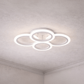 LED Chandelier with Remote Control BETTY 43W, 4 Rings, Cool/Warm/Neutral Light, Dimmable, White