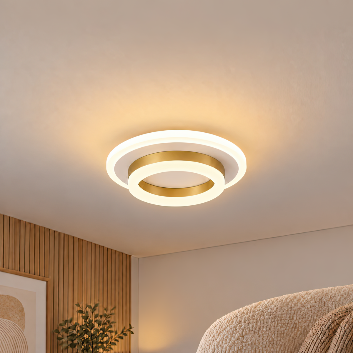 LED lustr SOLENA KROHLE 21W, priemer 20cm, svetlo Studené/Teplé/Neutrálne, Biela Zlatá, imaginea 1