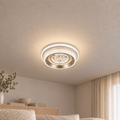 Lustra LED KALESO Petito, 37W, Diametru 24.5cm, Lumina Calda/Neutra/Rece, Alb, Metal si Cristal