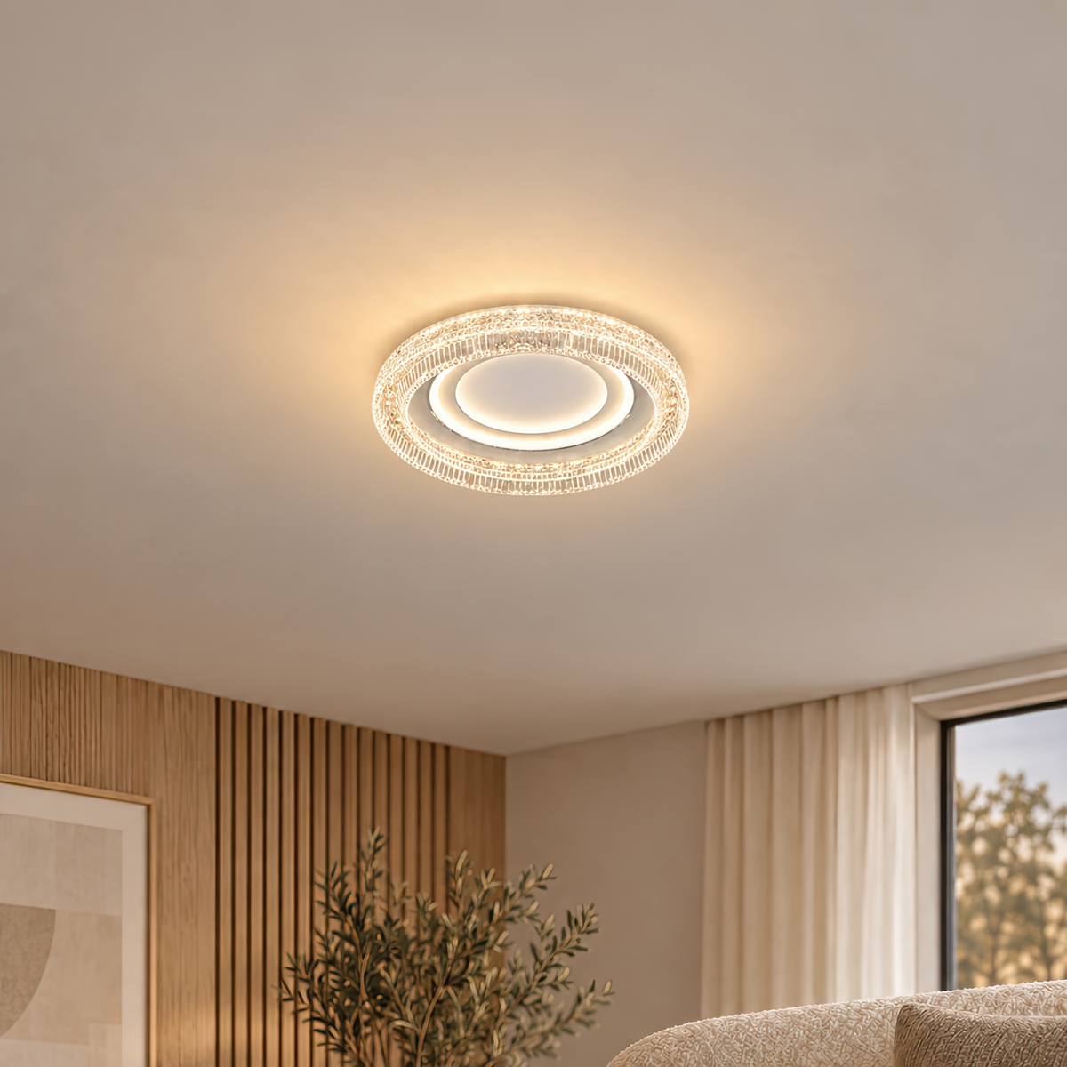 Lustra LED WON Nobile, 67W, Diametru 30cm, Lumina Calda/Neutra/Rece, Alb