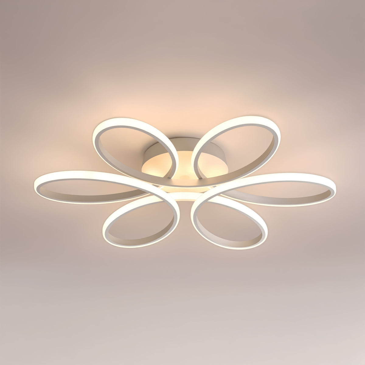 ELIZA LED Chandelier with Remote Control, 63W, Cool/Warm/Neutral Light, Dimmable, White, imaginea 1