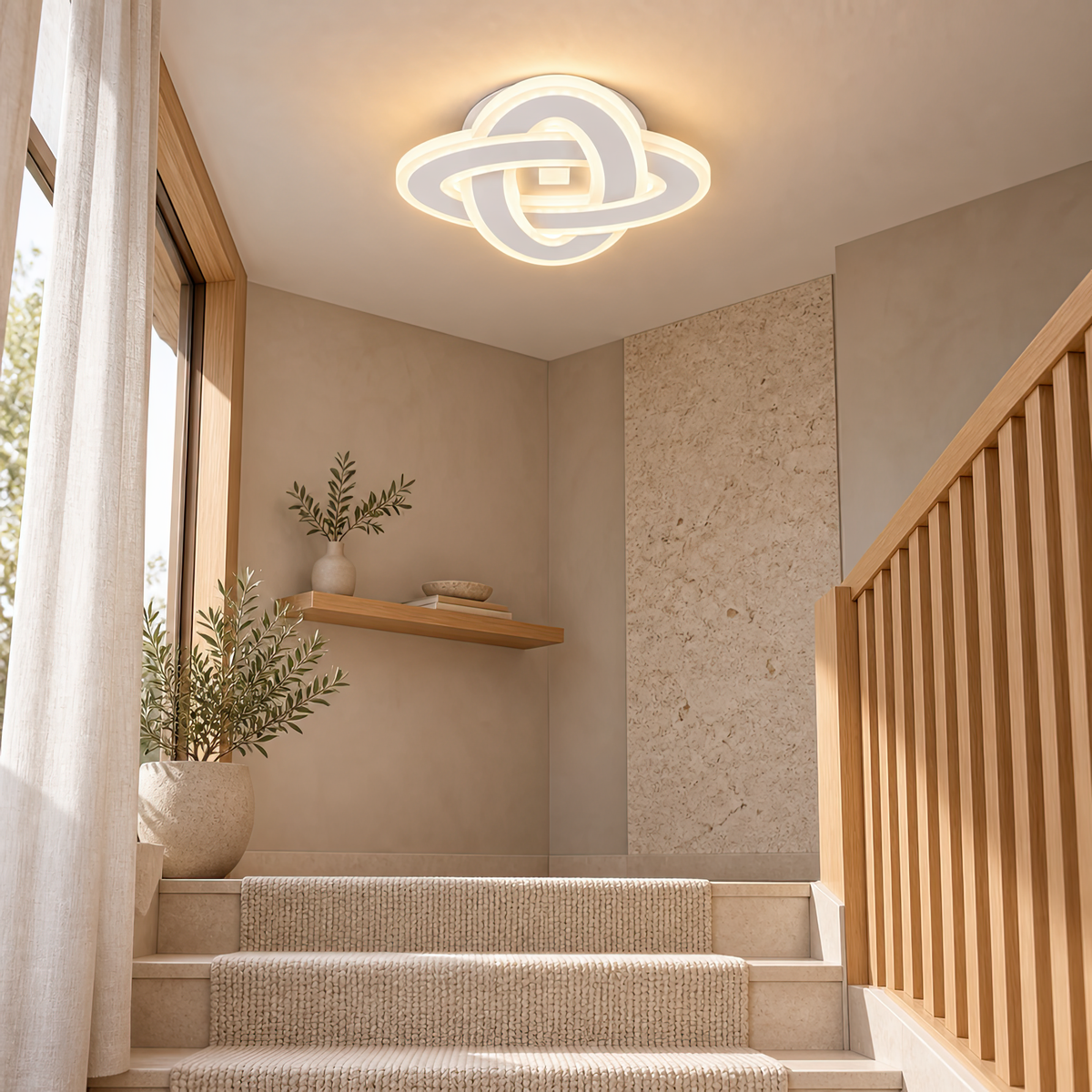 Lustra LED CRINELLA 45W, Diametru 23cm, lumina Rece/Calda/Neutra, Alb
