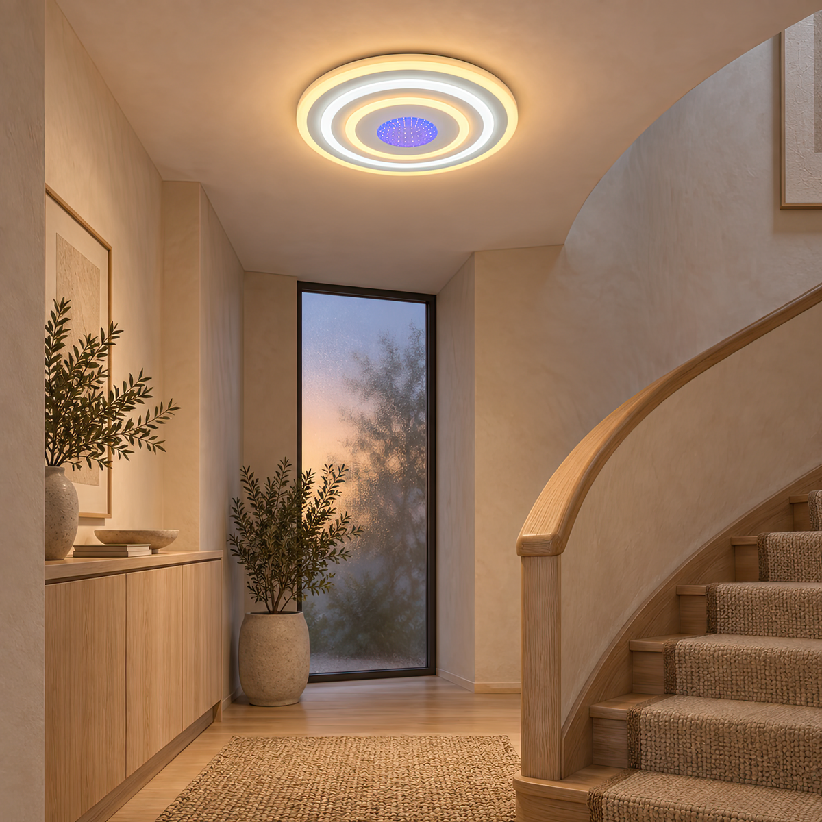 Lustra LED NIVARA 3D 20W, Diametru 30cm, lumina Rece/Calda/Neutra, Alb, imaginea 9