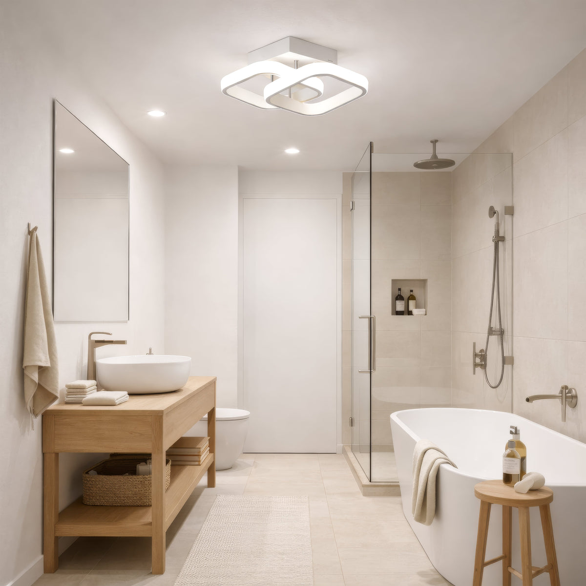 LED luster VERTEX Matrix, Prekrývajúce sa romby, Kovové rámy, 24 W, 2 romby, Studené/Teplé/Neutrálne svetlo 3000 K/4000 K/6000 K, Biela, imaginea 10