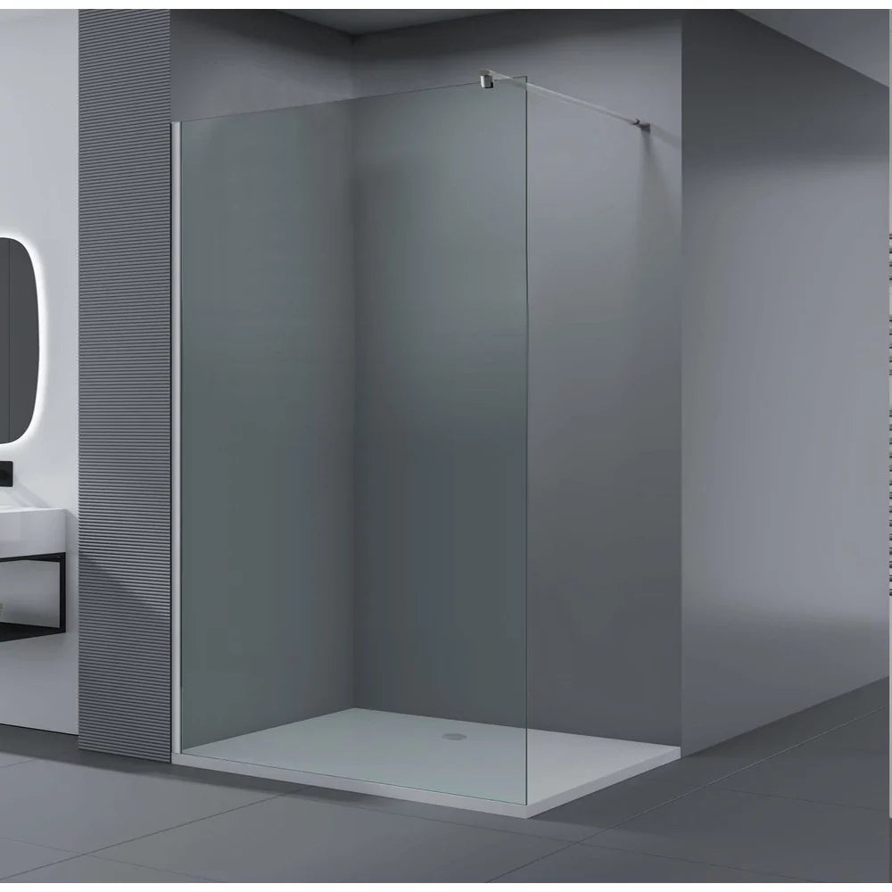 Paravan duș Walk-In 100x195 cm, sticlă securizată 8 mm, satin, profil metalic rezistent