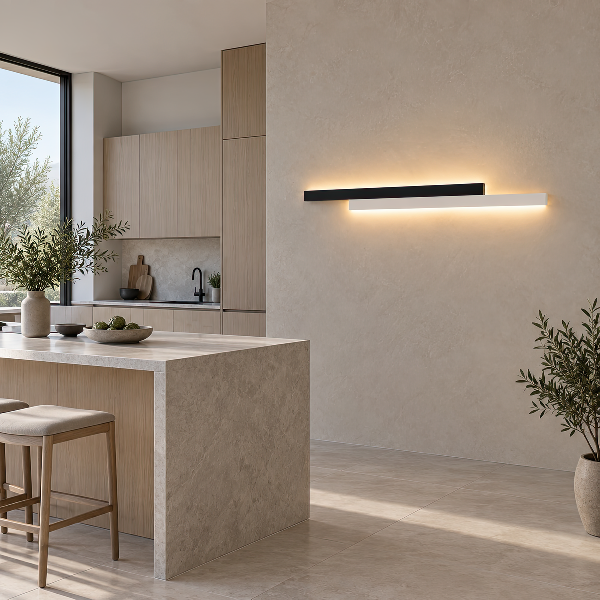 Aplica LED LINIUS 29W, 2 Elemente, Liniara, Lumina Calda/Neutra/Rece, Auriu Negru, imaginea 10