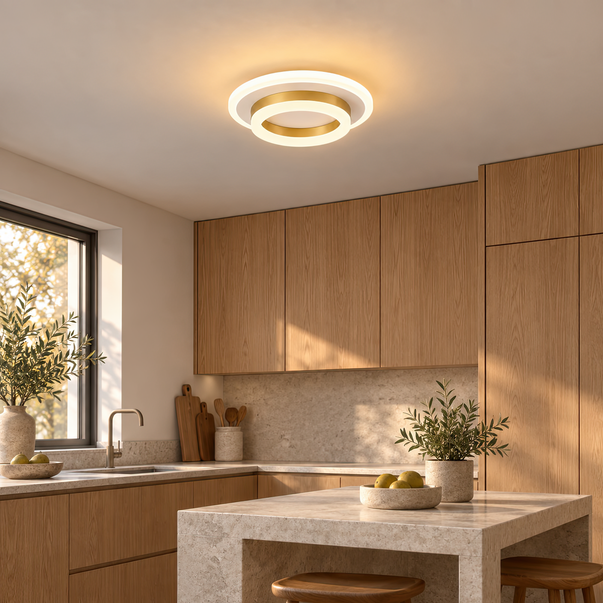 LED lustr SOLENA KROHLE 21W, priemer 20cm, svetlo Studené/Teplé/Neutrálne, Biela Zlatá, imaginea 10
