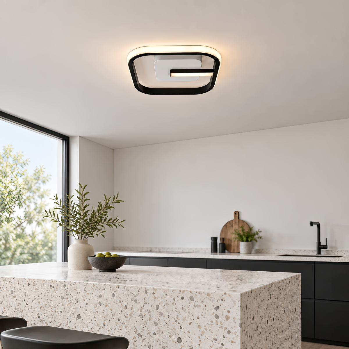 LED luster VICTORIA 19 W, štvorcový, studené/teplé/neuterálne svetlo, čierny, biely, imaginea 11